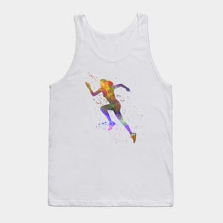 Woman runner running jumping Tank Top